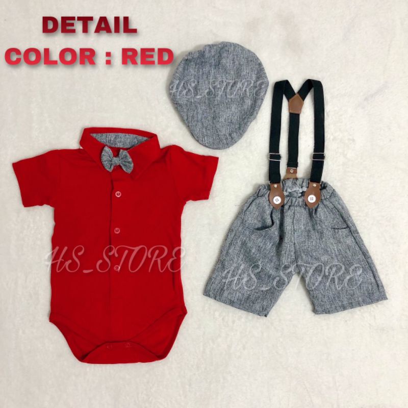 HARGA GROSIR !! SETELAN JUMPER SUSPENDER ANAK BAYI LAKI LAKI SET TOPI / SETELAN SUSPENDER BAYI / SETELAN JAS BAYI