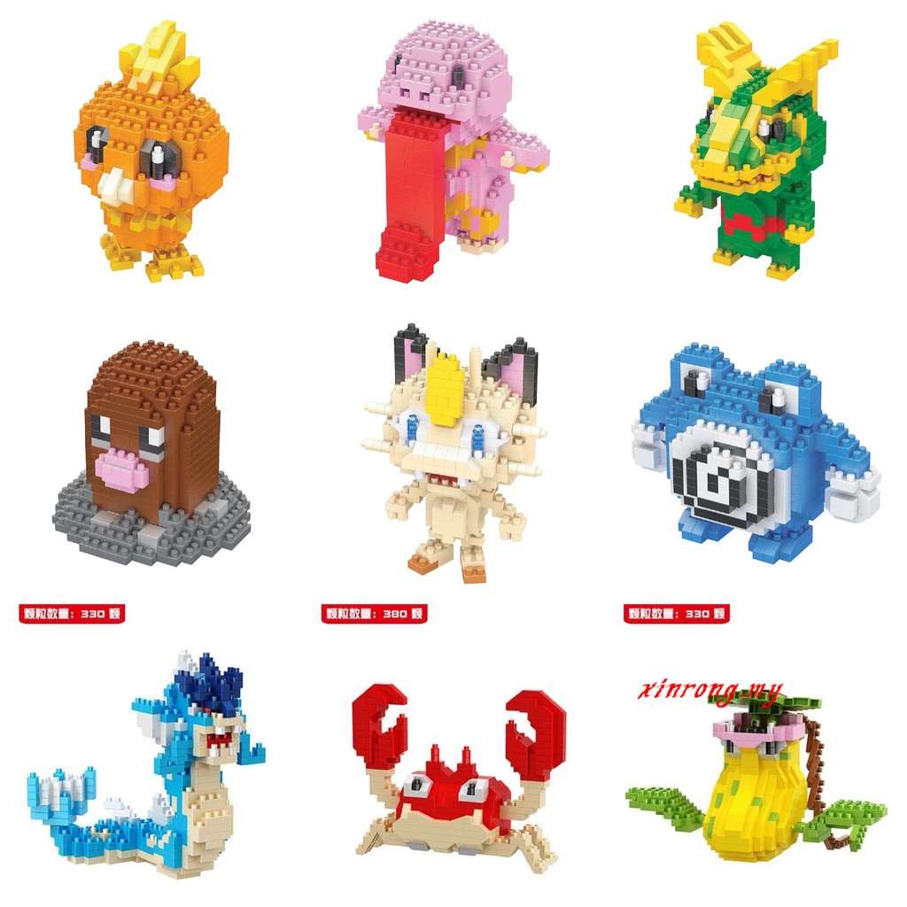 18desain Semua Seri Desain Pokemon Pikachu Series Baru DIY Diamond Nano Block Lego Mainan