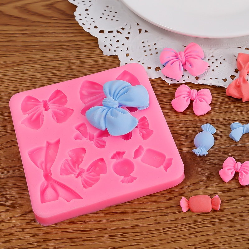 Cetakan Fondant Bentuk Pita Bahan Silikon Tahan Panas Untuk Dekorasi Kue