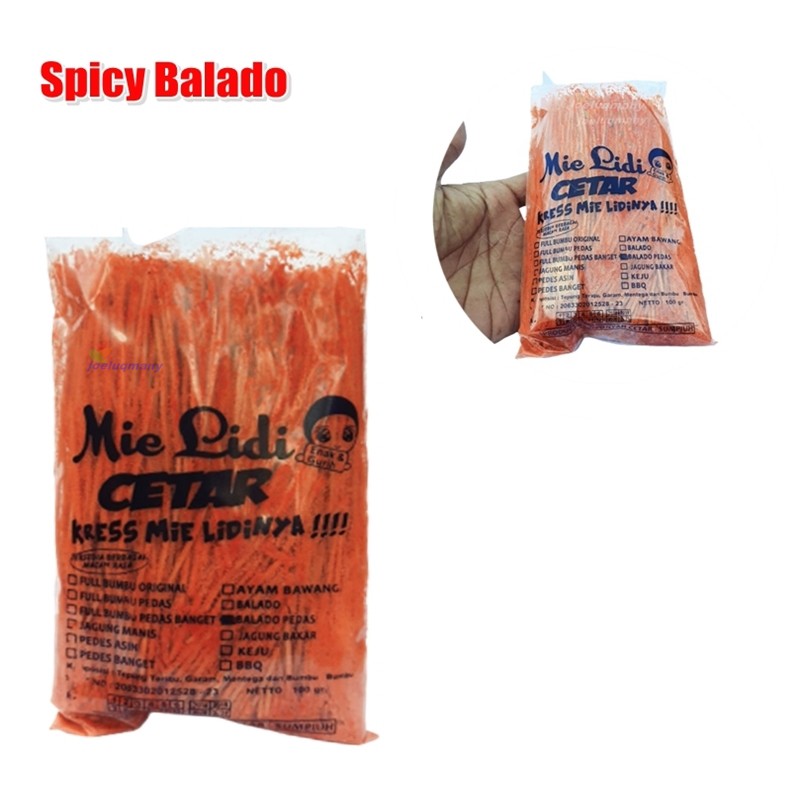 

Mie Lidi Cetar Rasa Balado Pedas