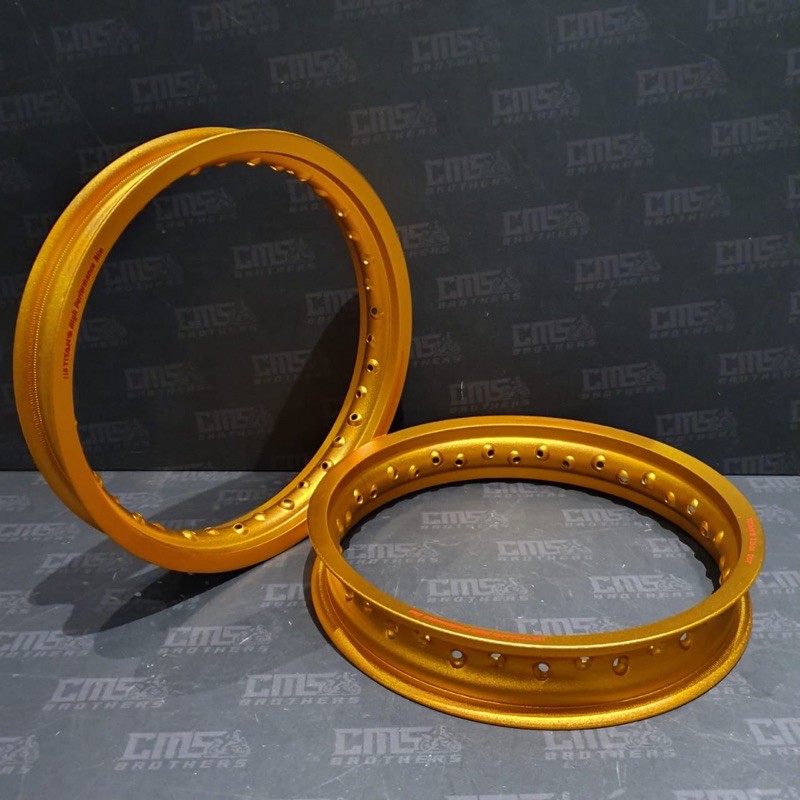 Velg Alloy Titans 14 x 185 dan 14 x 215 Petak Excel Kulit Jeruk Gold 1 set