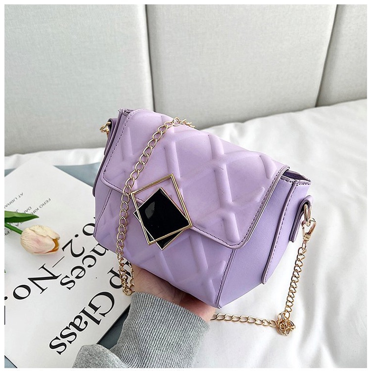 Tas Selempang Wanita Korea Import Terbaru / Tas Selempang High Quality Bahan Pu New High-end Design /  Tas Bahu / Tas Trendy Chain Messenger Bag Sling / Tas Rantai