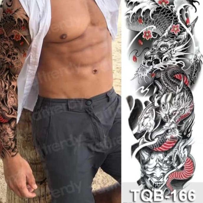 ❁ tatto temporary full tangan naga tahan lama anti air ۞