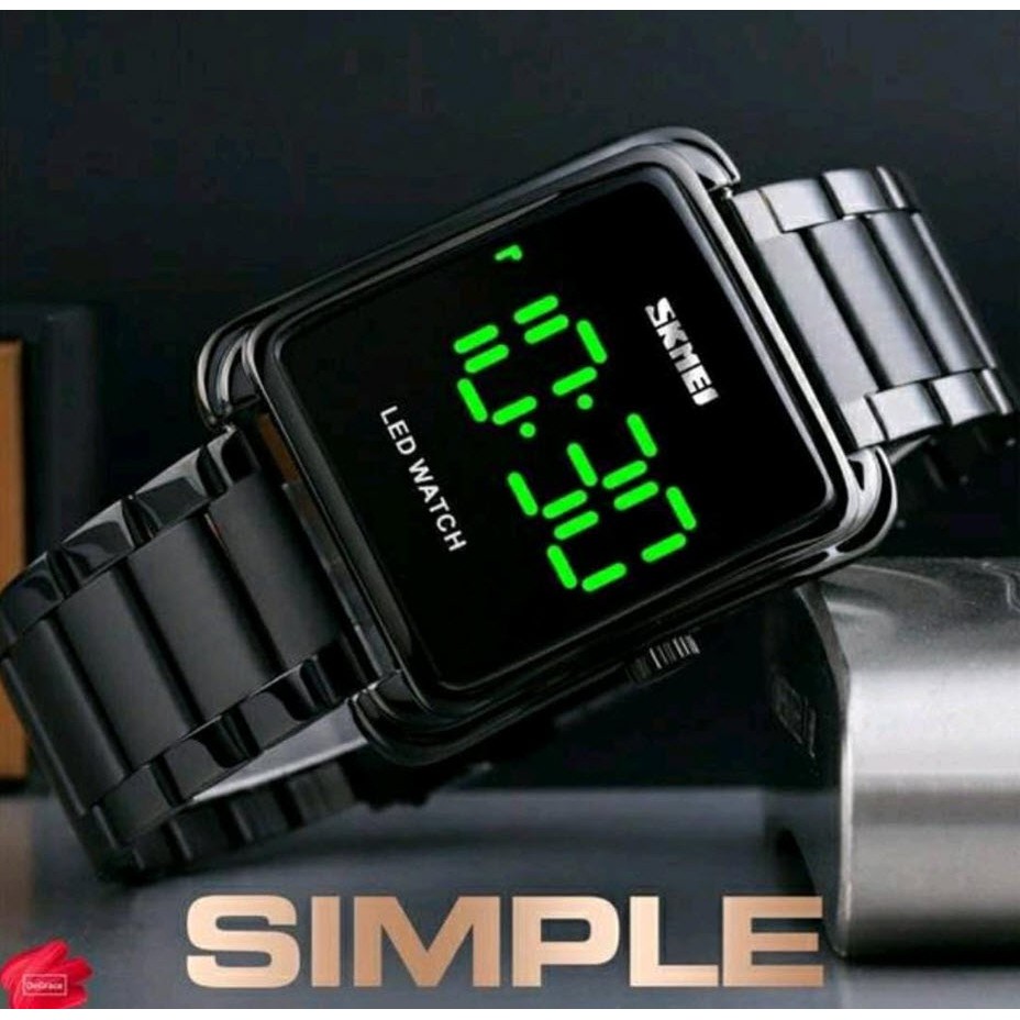 Jam Tangan Pria Stainless SKMEII 1505 FREE battery Cadangan