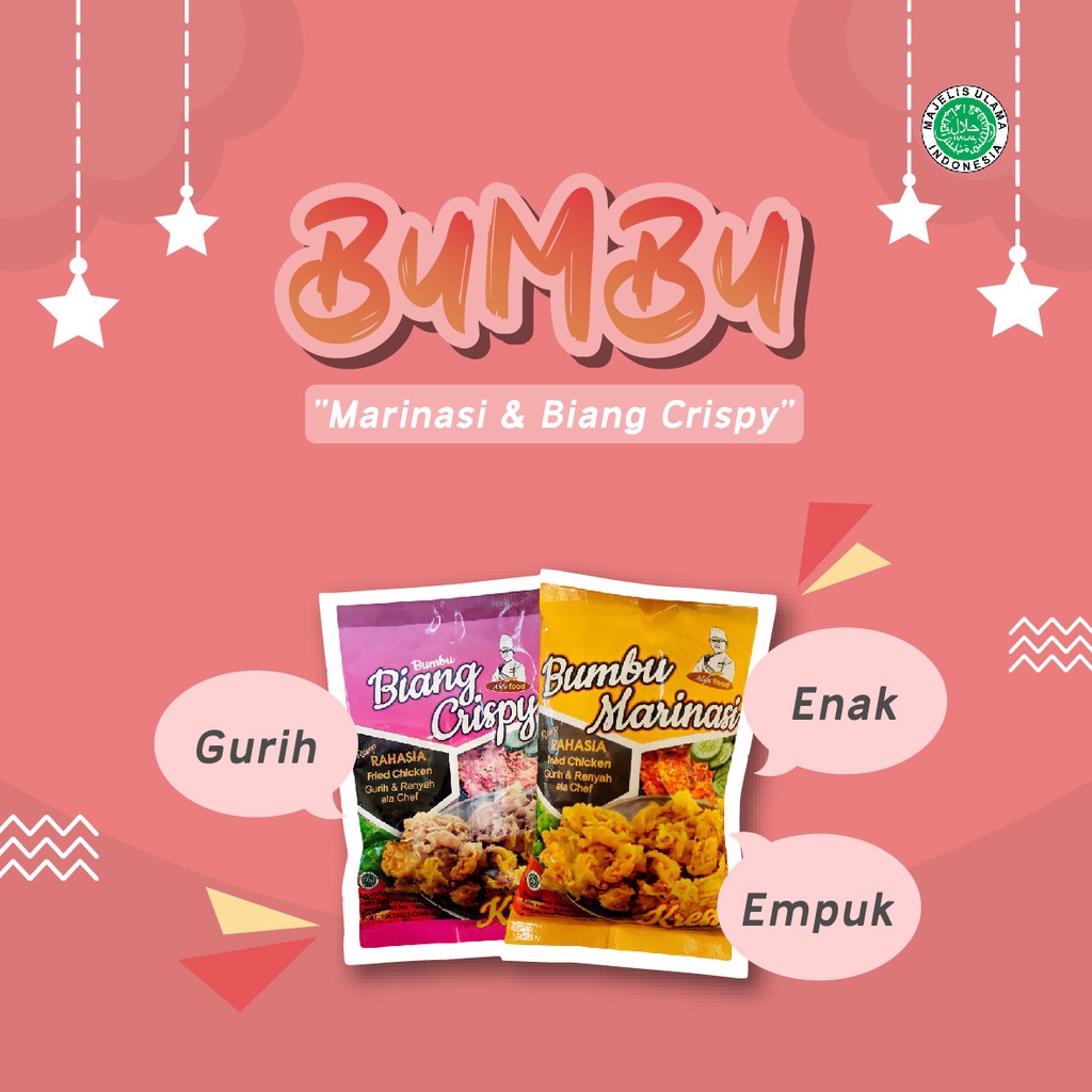 

Tepung Marinasi Ayam | Tepung Fried Chicken | Tepung Biang (SUDAH 1 PAKET) 1 KG