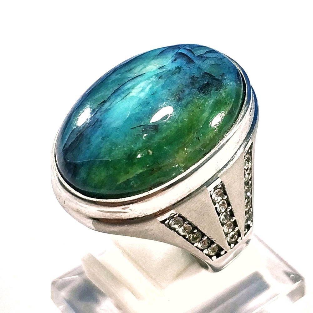 CINCIN NATURAL GARUT CIKOLAK BLUISH MOTIF COLLECTOR ITEM