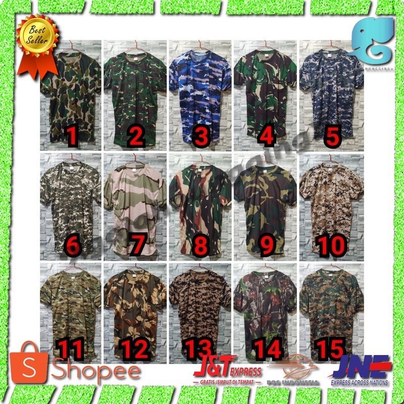 KAOS LORENG CAMO ARMY Lengan Panjang MURAH BANDUNG