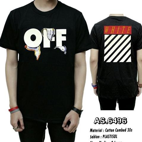 Grosir Kaos | Kaos OFF White AS-6496 | Kaos Distro Murah | Baju Kaos Keren