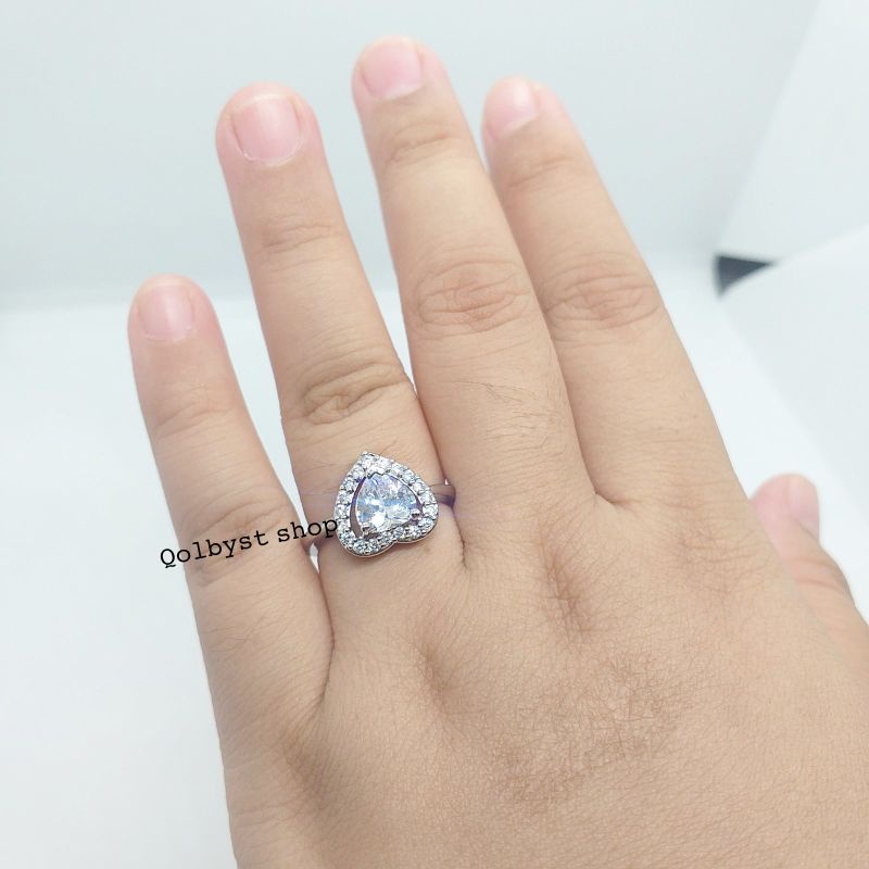 CINCIN DEWASA SILVER LOVE BESAR TITANIUM