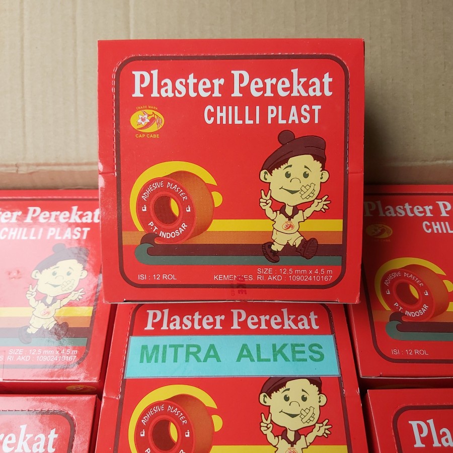 Chilli Plast Sedang 12,5 mm x 4,5 m. Cilli Plast Sedang 12,5mm x 4,5m. Plester Coklat Perekat.