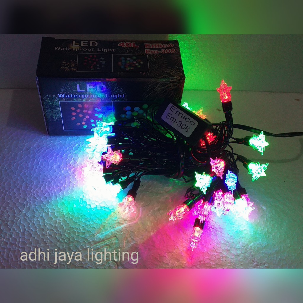 lampu hias lampu hias led lampu hiasan warna warni 40 led emico termurah