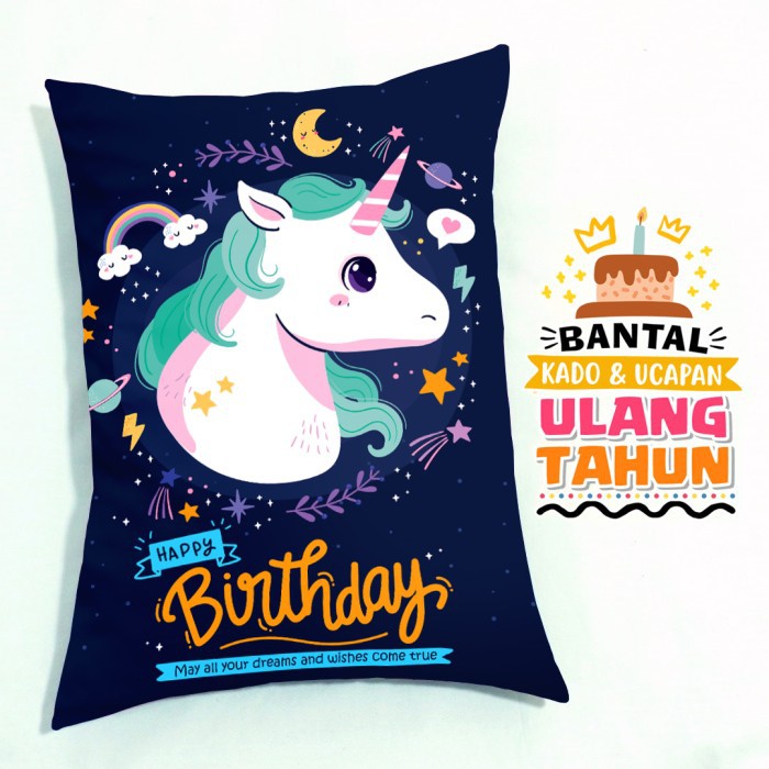 

Dijual Kado Lucu Hadiah Ulang Tahun Anak Bantal Tema Galaxy Unicorn - 30x40cm Berkualitas