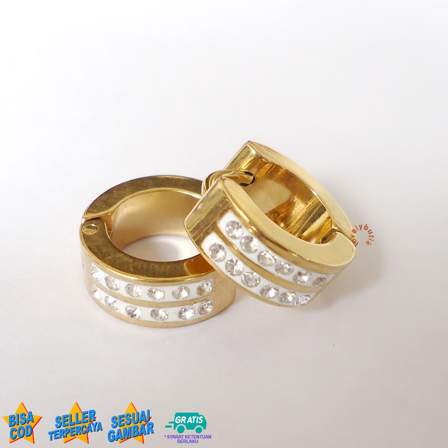 Lovelybutik Anting Wanita Titanium  Anti Karat Anting Clip Jepit Aksesoris Perhiasan Fashion Asli Titianium S4nti