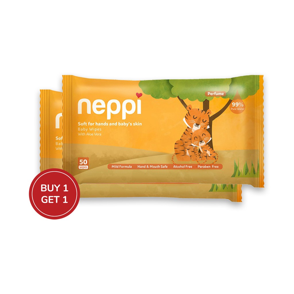 Neppi Baby Wipes Antibacterial Changing Diaper Tissue Basah 50s Buy 1 Get 1