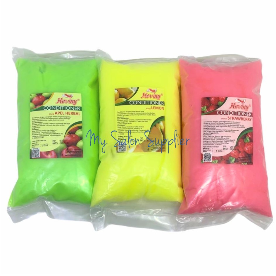 Heviny Conditioner Refill 1kg Apel / Lemon / Strawberry / Green Tea / Jasmine / Coconut