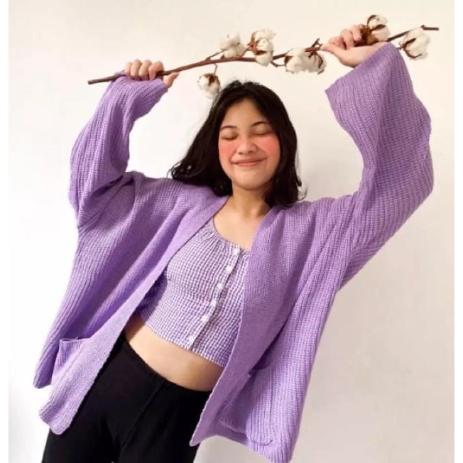 CARDIGAN RAJUT WANITA - ATASAN OVERSIZE CARDY LOCCY KARDIGAN