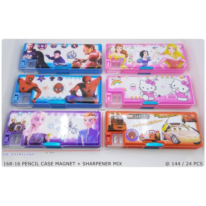 

Hot Sale Tempat Pensil Karakter Anak / Kotak Pensil Magnet + Sharpener 168-16 Hemat