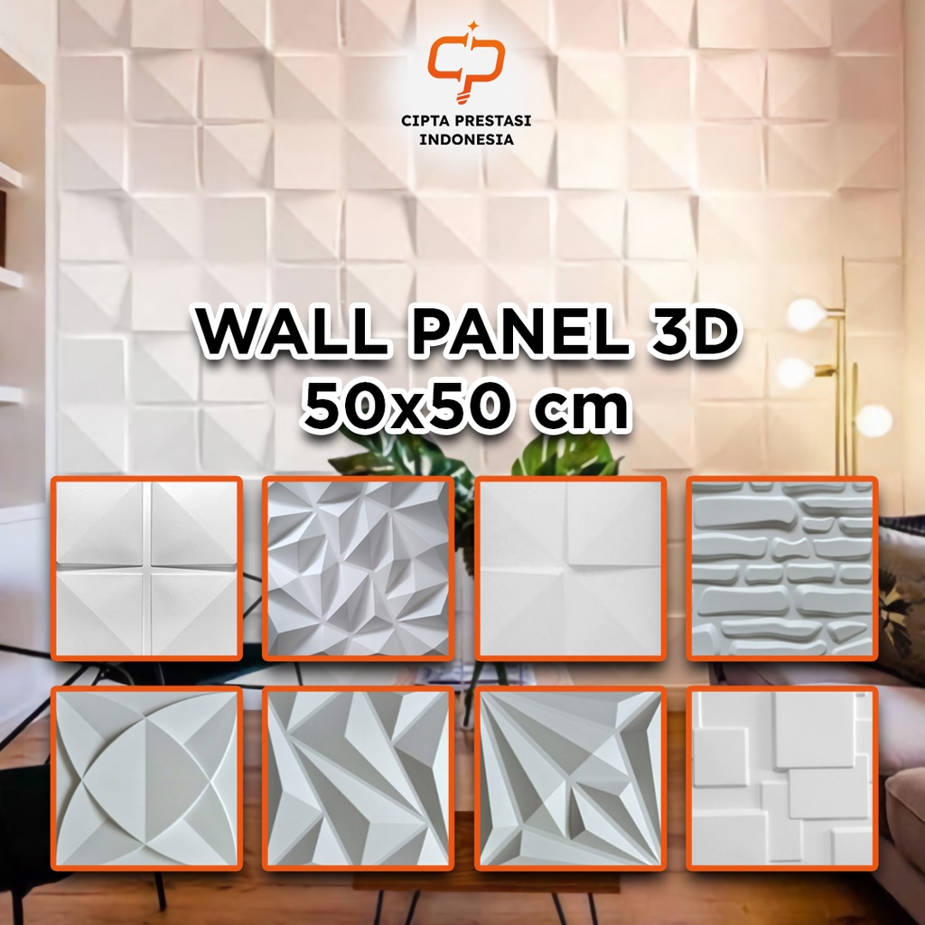 Wall Panel 3D PVC 50x50 Wallpaper Desain Interior Rumah Series 3