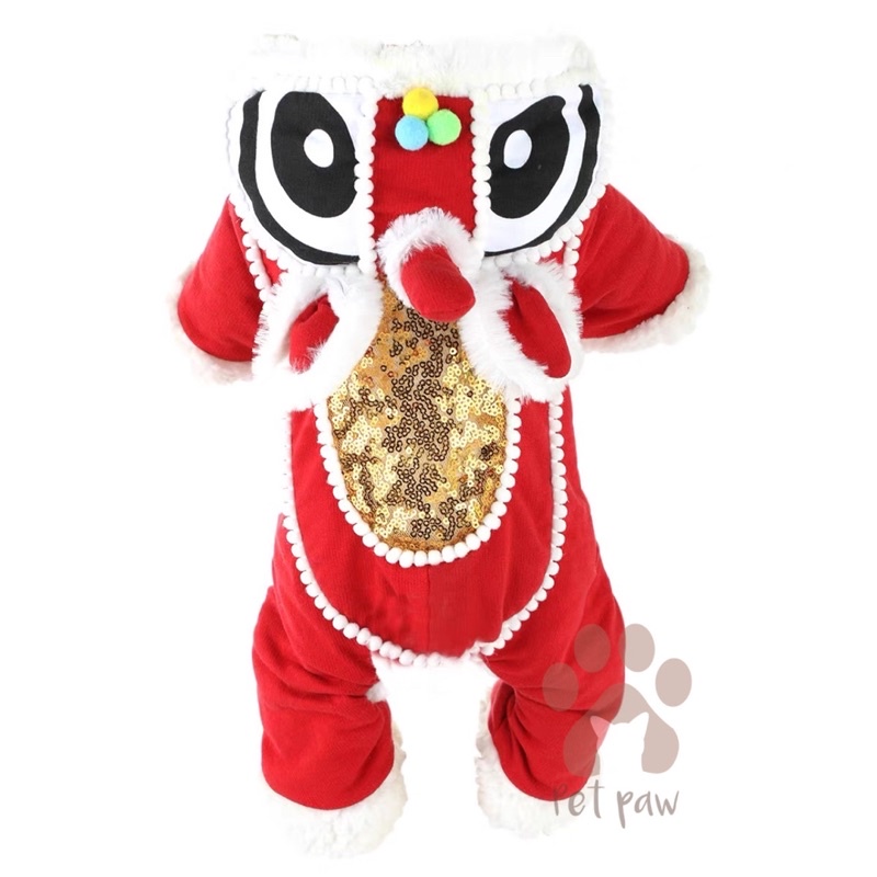 petpaw baju anjing kucing cny barongsai costume kostum imlek jumpsuit premium import