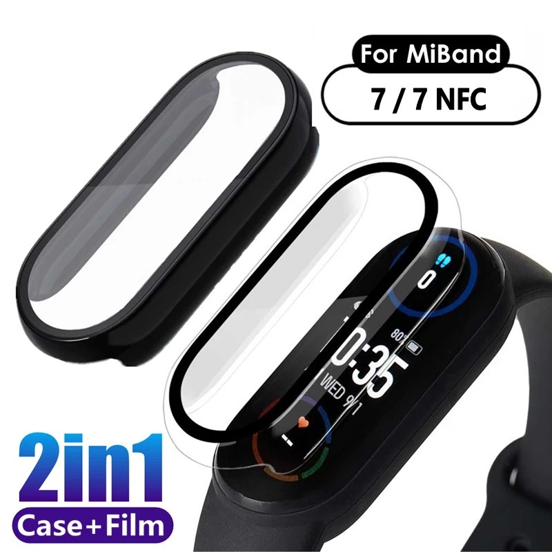 2 In 1 Pelindung Layar Tempered Glass 3D Untuk Xiaomi Mi Band 7NFC