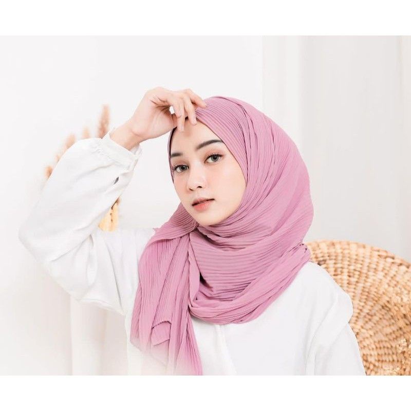 PASHMINA PLISKET SHAWL/ PASHMINA PLISKET CERUTY BABYDOLL /TANPA GARIS TENGAH