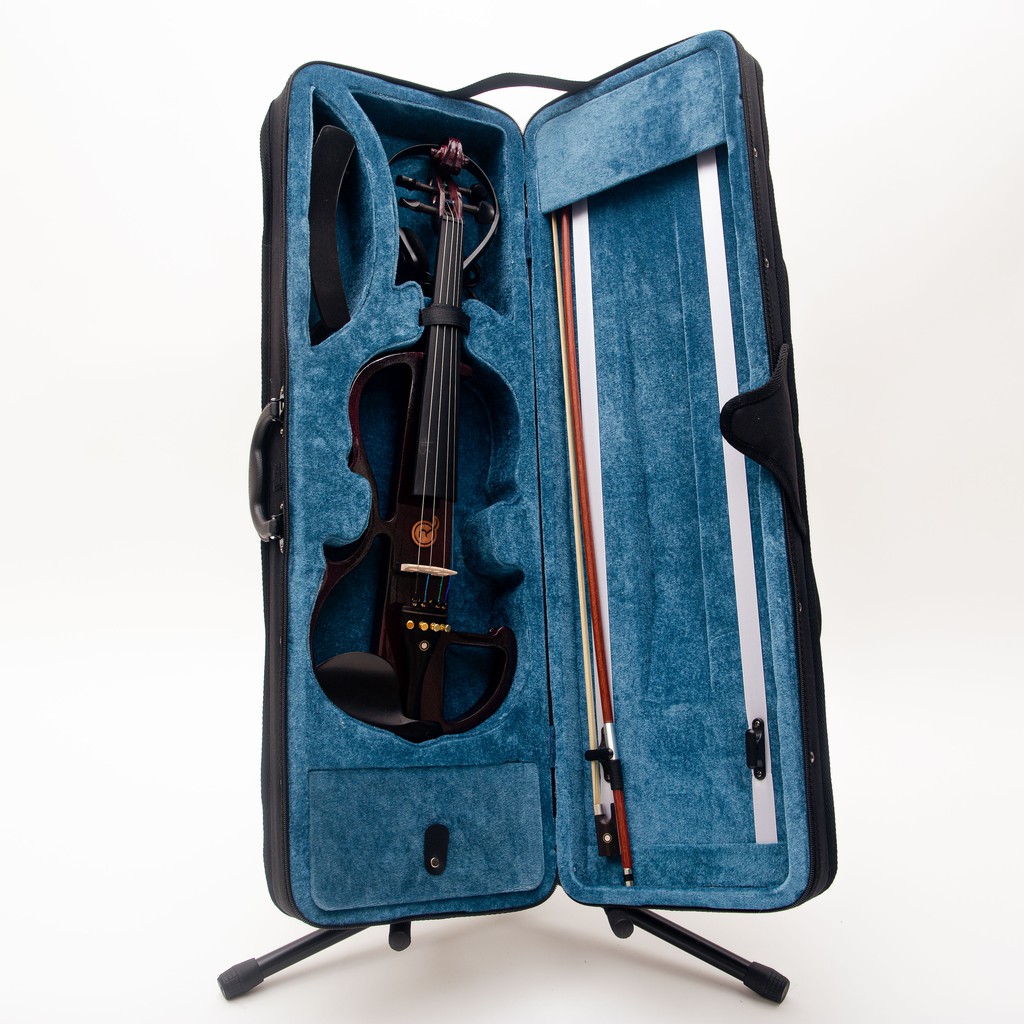 Biola Elektrik 4/4 Merk Mandalika Warna Maroon FULLSET Hardcase