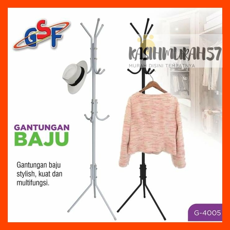 STANDING STAND HANGER SINGLE TUNGGAL / GANTUNGAN BERDIRI BAJU PAKAIAN GSF G 4005 / GSF 4005 / GSF G-4005