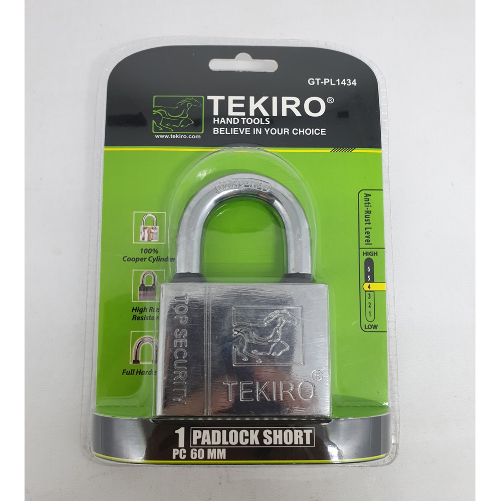 TEKIRO GEMBOK LEHER PENDEK 60 MM PADLOCK SHORT GT-PL1434