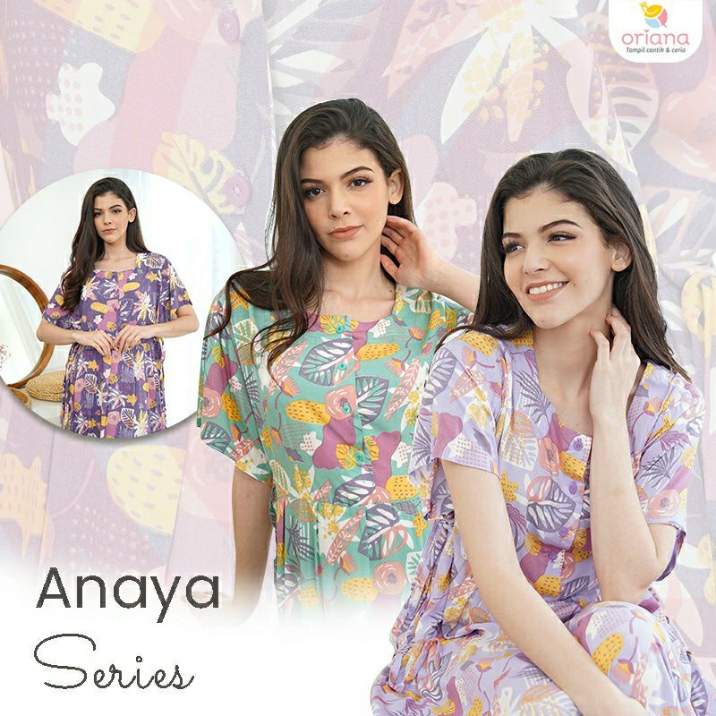HOMEWEAR ORIANA ANAYA MAXI SERIES DASTER BUSUI PREMIUM DASTER RAYON MOTIF DASTER KEKINIAN LD JUMBO