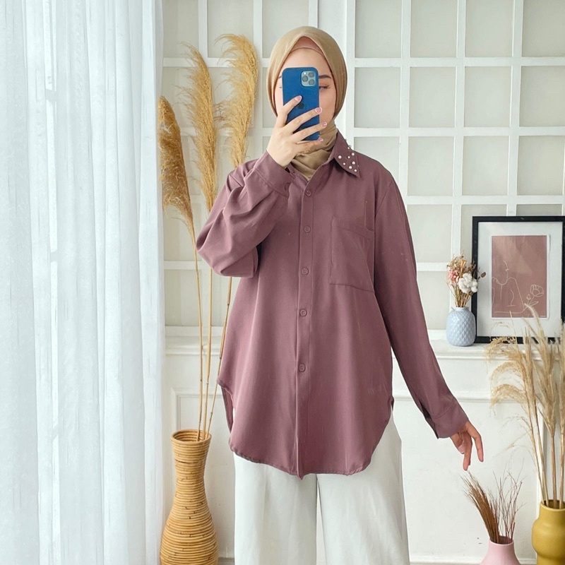 BLOUSE SHAKILA 374 JUMBO BIGSIZE ATASAN KERJA NGANTOR POLOS MURAH OOTD MUSLIM STYLISH CASUAL