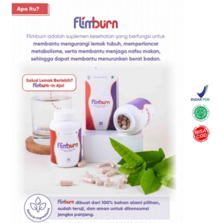 FLIMBURN 1 Botol 60 Kapsul - FLIM BURN DIET BY FLIMTY BPOM &amp; HALAL