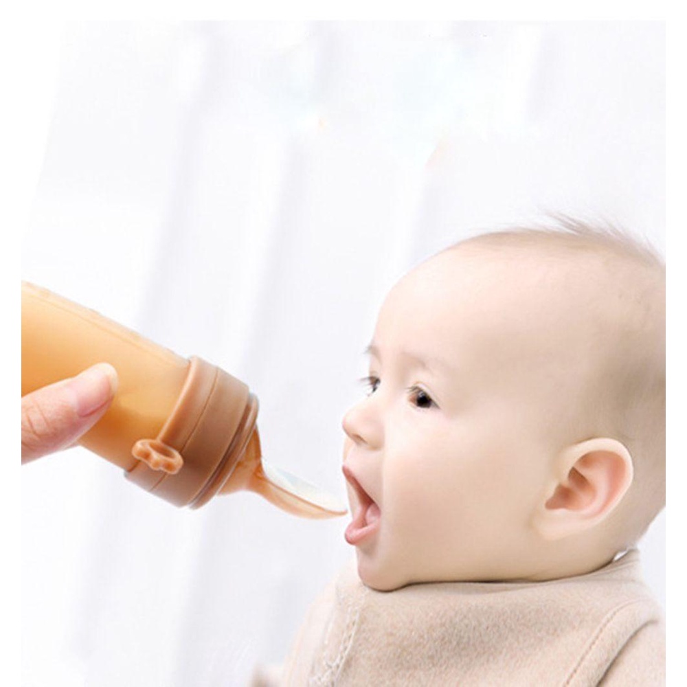 [Elegan] Botol Susu Bayi Aman Anak Tempel Makan Bayi Hadiah Silicone Child Utensil Newborn Child Nipple