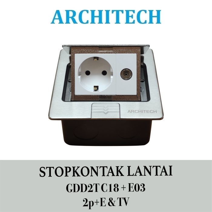 ARCHITECH STOP KONTAK LANTAI COLOKAN STOP KONTAK TV GDD2T-C18+E03