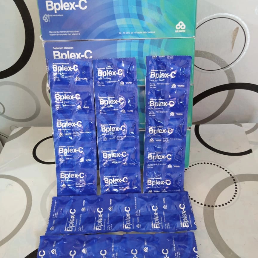 BPLEX-C Strip 10 Tablet - Suplemen Makanan Kaplet Multivitamin Vitamin C B Kompleks B Plex C Erlimpex