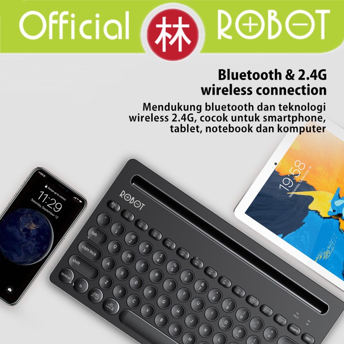 Robot KB10 Multi-Device Bluetooth &amp; 2.4G Wireless Keyboard 3 mode