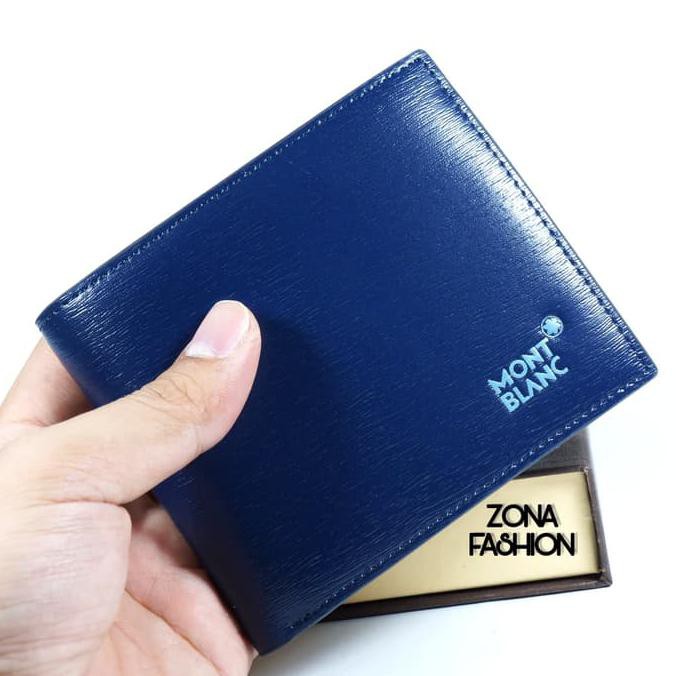 Harga Murah Banget Dompet Import Kulit Mont Blanc Biru Navy New Item(Wmb009) Original
