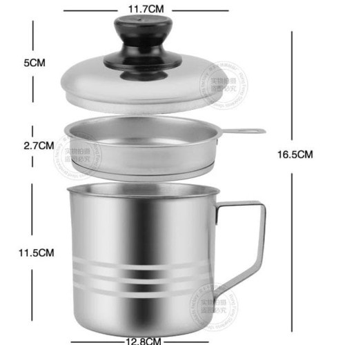 MUG SARINGAN MINYAK / OIL POT / TEMPAT SARINGAN STAINLESS 1.3L Oil pot saringan minyak / Oil pot stainless steel / Oil pot minyak / Oil pot putih / PENYARING MINYAK OIL POT 1.3L LITER SARINGAN Limited - TERMURAH