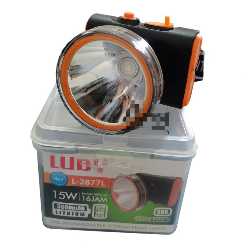 COD SENTER KEPALA Luby L-2877L 15W Cahaya Putih Lithium 3600mAh TERBARU