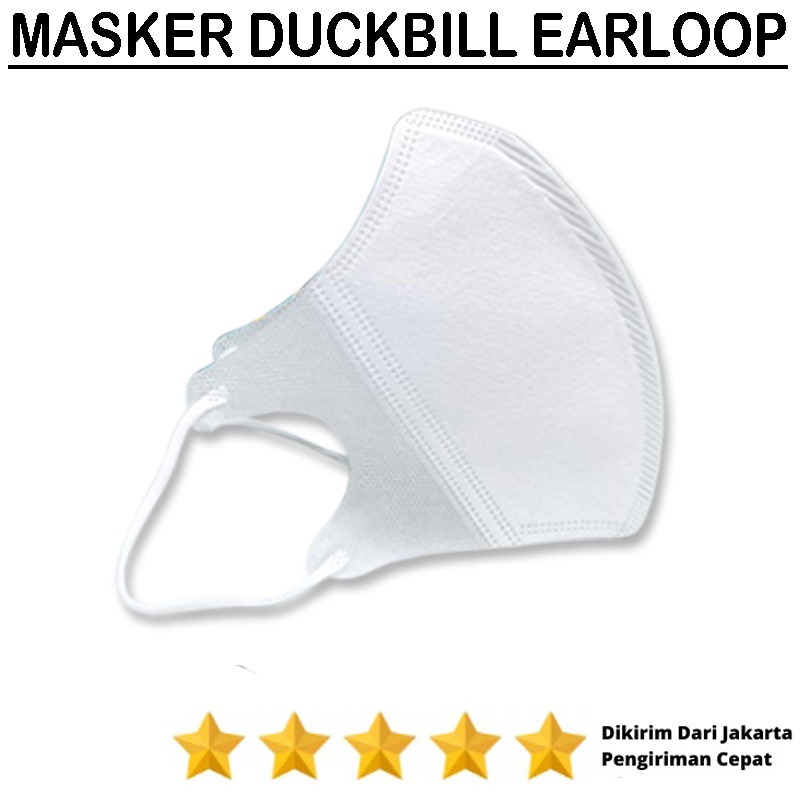 Masker Duckbill Earloop/ Masker Duckbill dewasa 3Ply Garis 4Ply Premium Quality