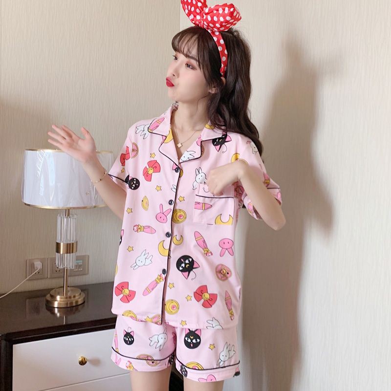 SAILOR MOON COTTON PAJAMA PINK PATTERN