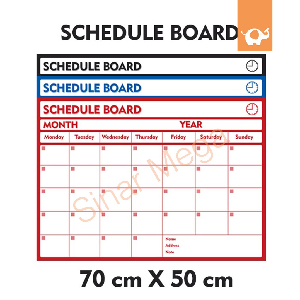 

Schedule Board/ Papan Jadwal Varian Warna Murah