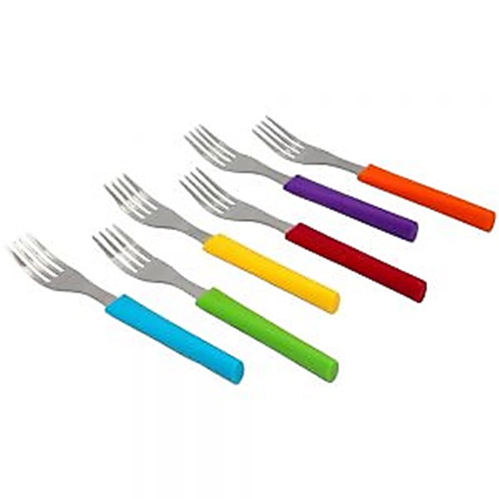 Oxone OX-603 6Pcs Rainbow Cake Fork Set Garpu Kue Pelangi