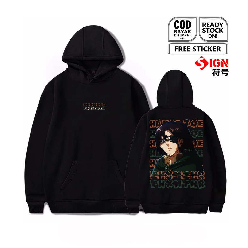 HOODIE HANGE ZOE SHINGEKI NO KYOJIN SNK ATTACK ON TITAN PASUKAN RAKSASA LEGION ASSASIN BAJU SIGN