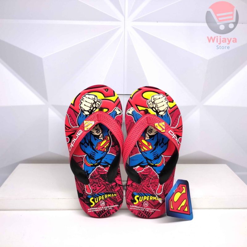 Sandal Jepit Anak Laki-Laki Ando Player 28-32 Sendal Karakter Superhero Superman Batman Desain Seru untuk Aktivitas Sehari-hari SPM BT 2301 210 103