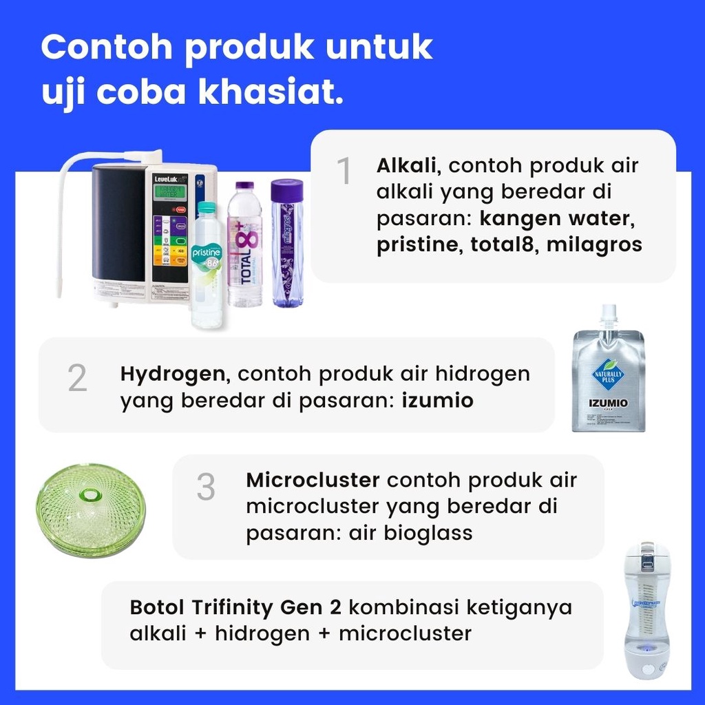 Botol Trifinity Gen2 inhalasi imunitas booster anak daya tahan tubuh lansia dgn inhaler hidrogen Surabaya