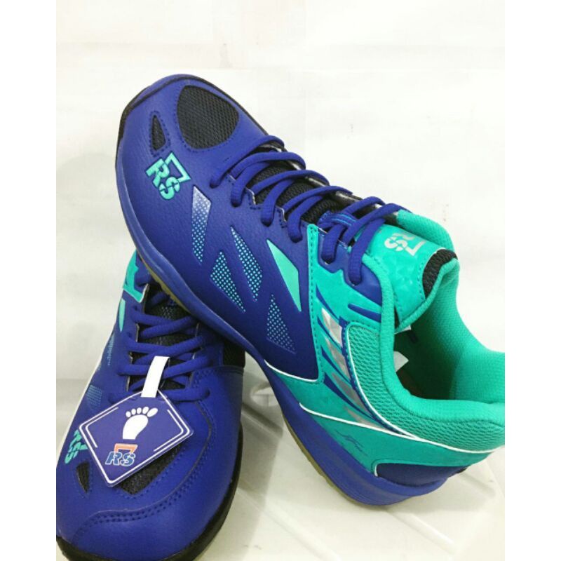 ⭐⭐⭐⭐⭐ Sepatu Badminton Merk Rs Terbaru 2021 blue Untuk Pria Wanita Sepatu Badminton Rs Asli Original