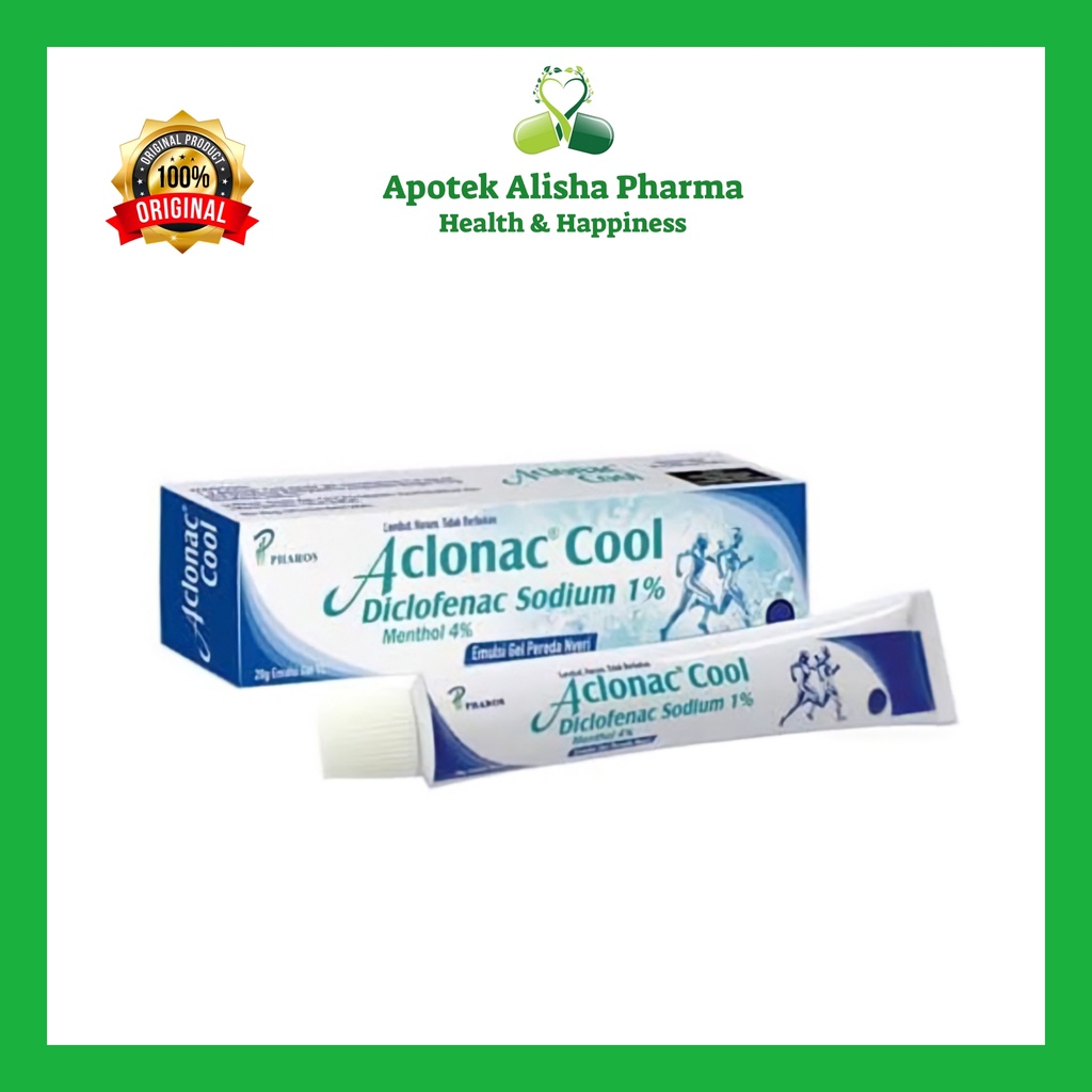 Aclonac Cool Gel 20gr - Aclonak Gel Pereda Nyeri Sendi / Otot Sensasi Dingin / Aklonak Emulgel