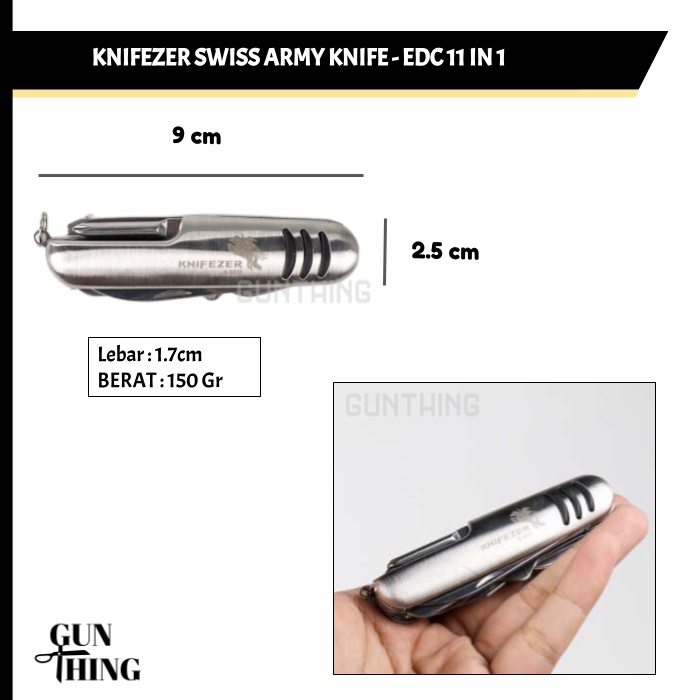 Pisau Serbaguna Knifezer /  EDC Multifungsi 11 In 1