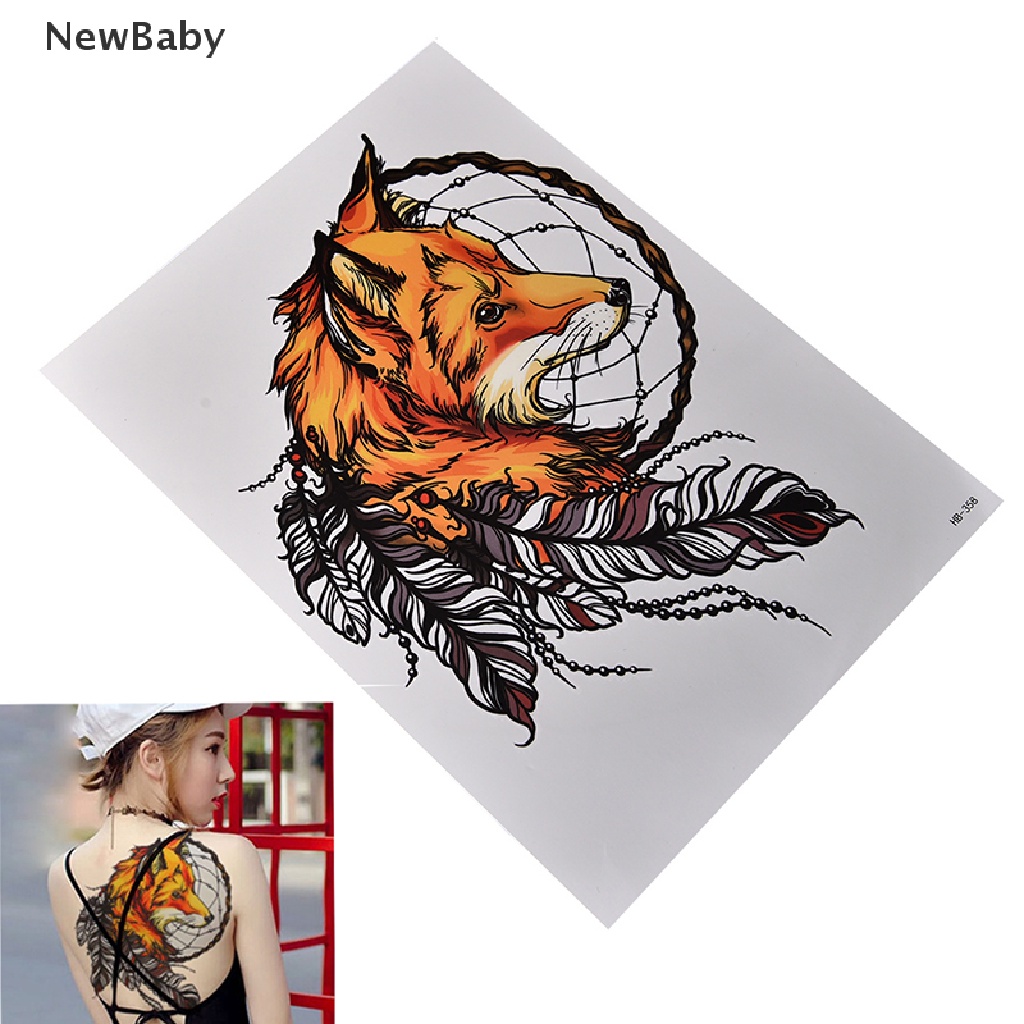 Newbaby Stiker Tattoo Temporer Motif Rubah / Dreamcatcher Anti Air Untuk Lengan / Tubuh Bayi