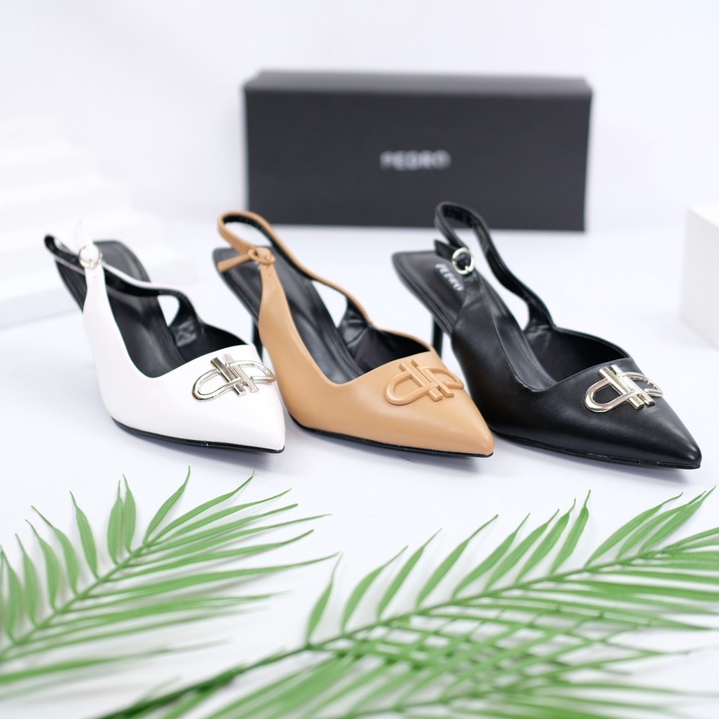 [7.7 Boombastis Sale⚡] - SEPATU SHOES WANITA KULIT SINTESIS PS101 LEATHER SLINGBACK HEELS PREMIUM IMPORT